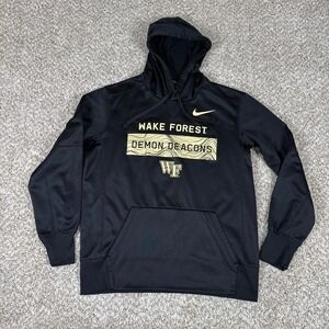 Wake Forest Demon Deacons Hoodie Mens Medium Black Nike Performance‎ Pullover